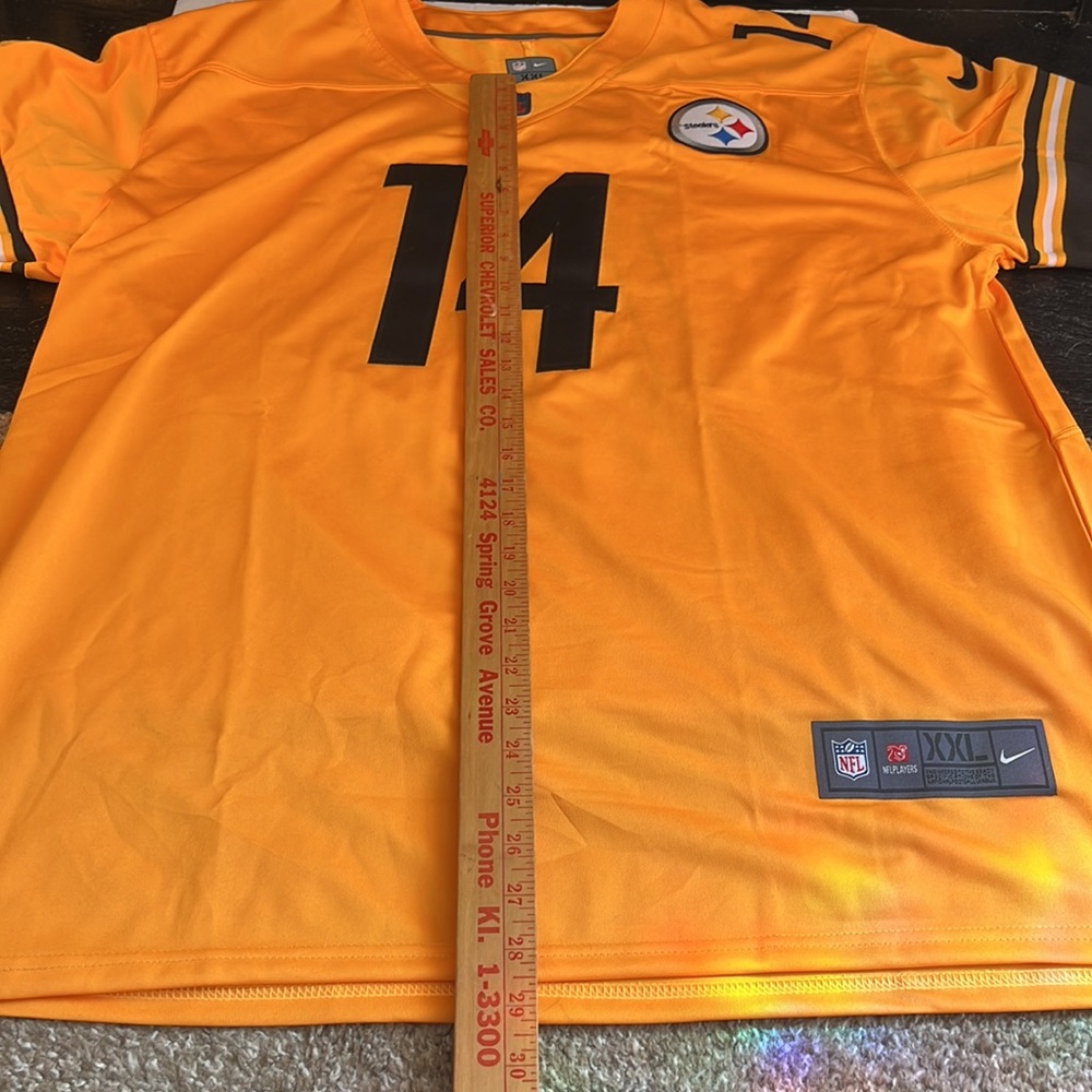 Pittsburgh Steelers George Pickens Football Jersey Yellow Black Stitched Sz XXL - Picture 7 of 7